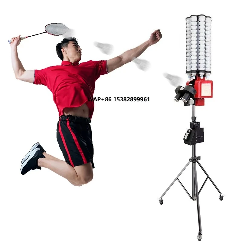 Badminton Online - SIBOASIプロオンラインコーチバドミントンマシンポータブルトレーニングフィーダー180球大容量シャトルコックコレクターメタル