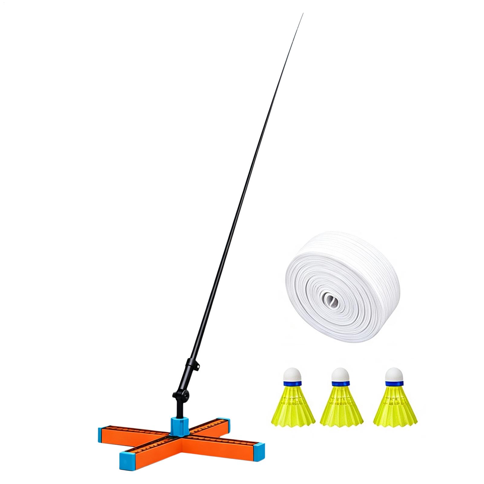 Badminton Single - バドミントンシングルトレーニング補助具 ポータブル折りたたみ式自動リバウンドシングルバドミントントレーナー 男性 女性 大人 ティーン