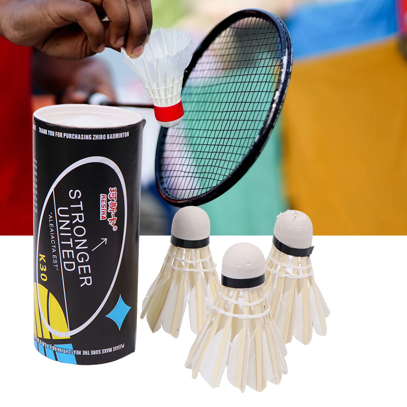 Badminton Youth - 3 個のバドミントン羽根プロフェッショナルホワイト高速アヒルの羽バドミントンボールゲームトレーニングスポーツ練習青少年用