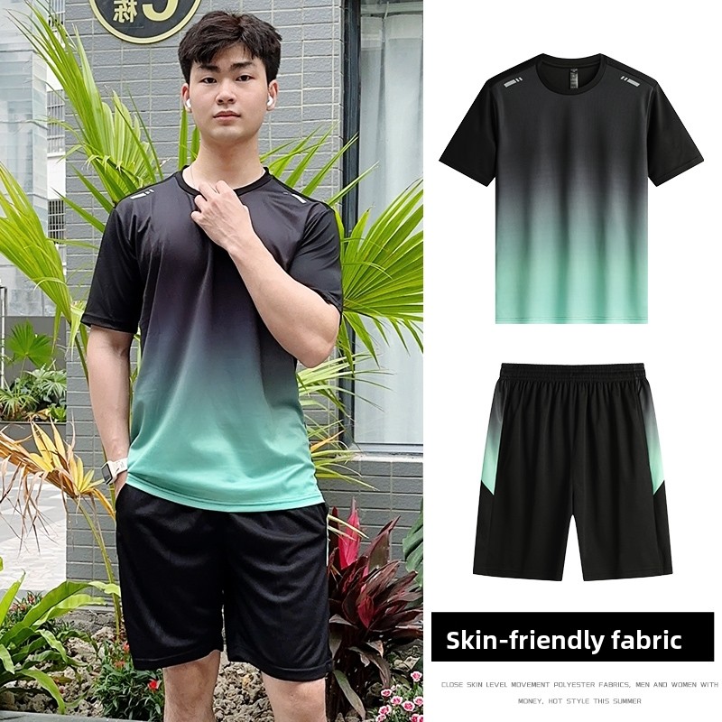 アイスシルク半袖Tシャツセットユニセックス夏屋外通気性スポー - Badminton Youth のレビューと価格