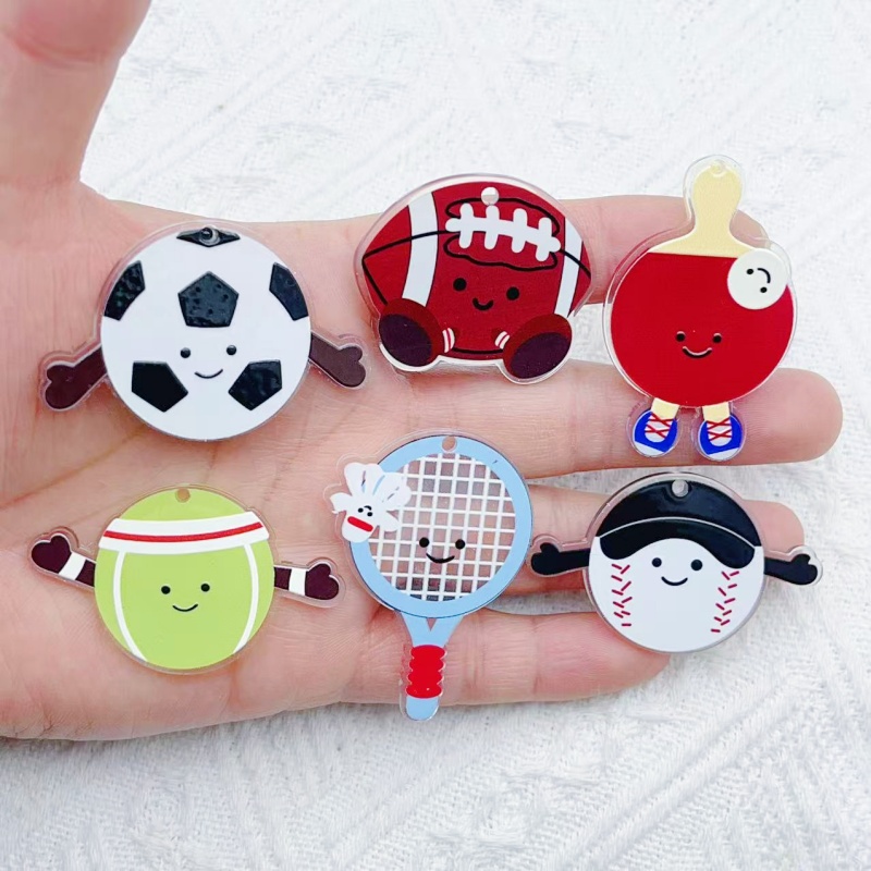 10 個アクリルラグビーフットボールバドミントンラケットチャ - Badminton Date のレビューと価格