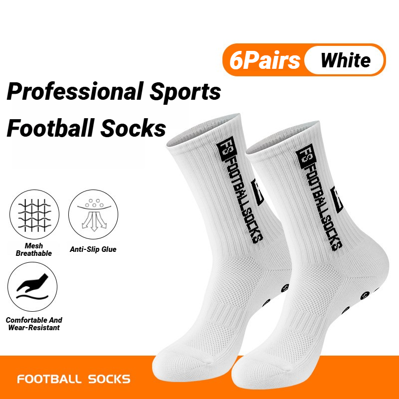 6 ペアのノンスリップグリップソックス男性女性用サッカーバス - Ankle Support Badminton のレビューと価格