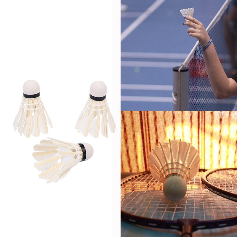3 個のバドミントン羽根プロフェッショナルホワイト高速アヒル - Badminton Youth のレビューと価格