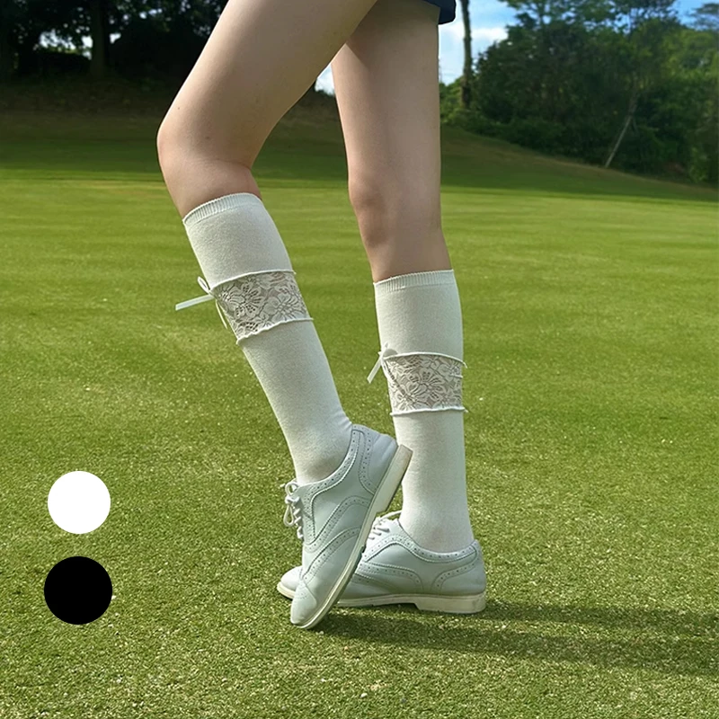 新しいかわいいゴルフソックス女性のレースの弓型スプライシング - Ankle Support Badminton のレビューと価格
