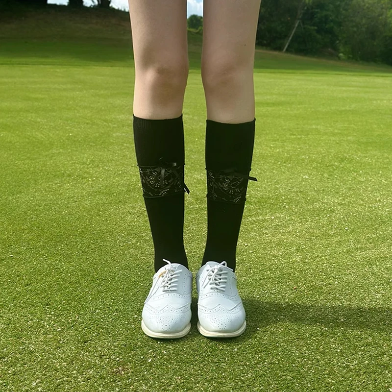 新しいかわいいゴルフソックス女性のレースの弓型スプライシング - Ankle Support Badminton のレビューと価格