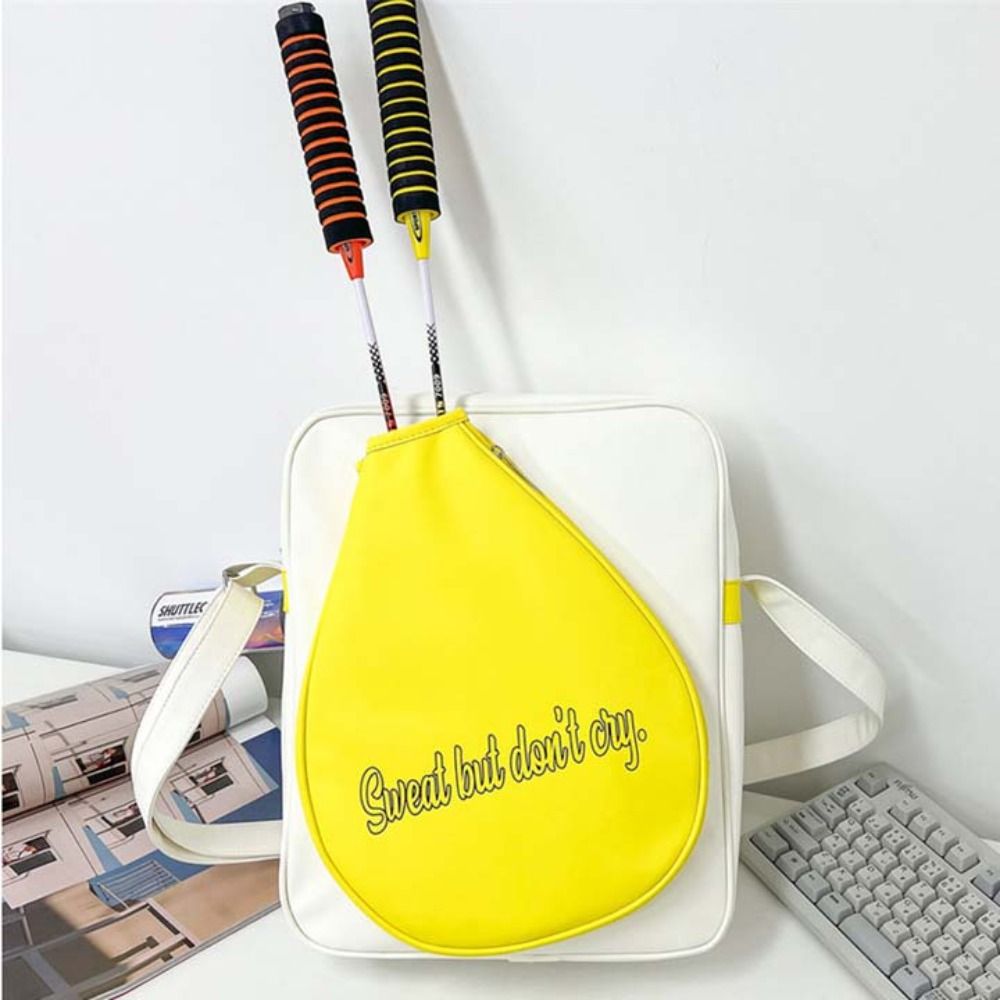 大容量バドミントンラケットバッグ PU レザー白黄色バドミン - Badminton Single のレビューと価格
