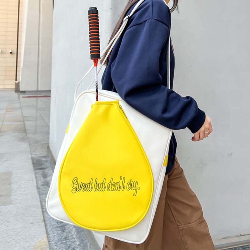 大容量バドミントンラケットバッグ PU レザー白黄色バドミン - Badminton Single のレビューと価格