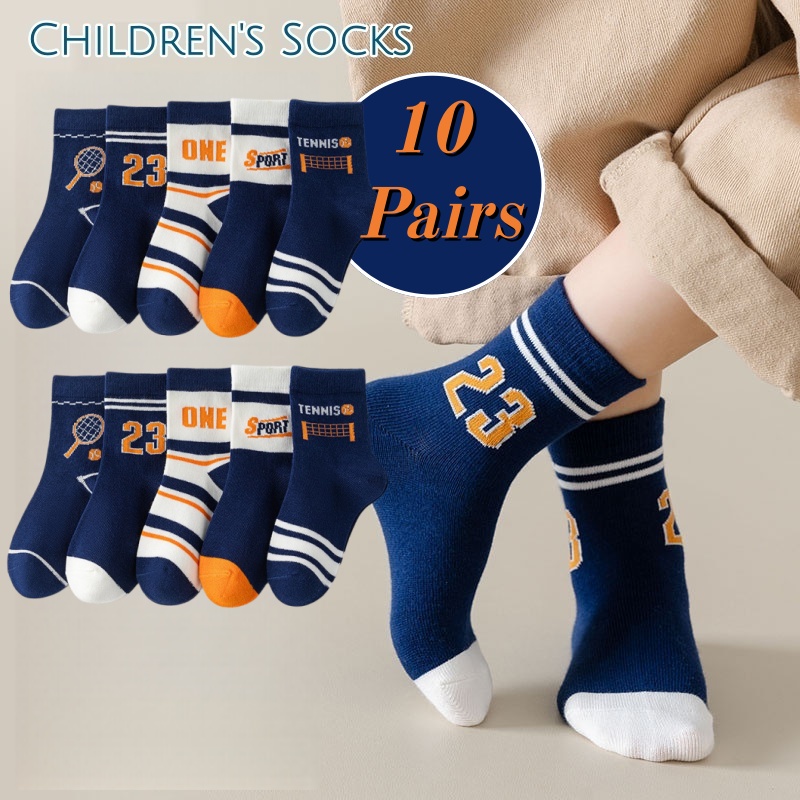 10足組 男の子用スポーツクルーソックス ソフトコットン 子 - Ankle Support Badminton のレビューと価格