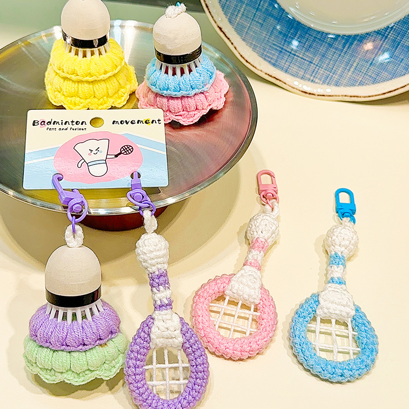 手作りのフック編みバドミントンセット吊り下げ飾り - クリエ - Badminton Yang Yang のレビューと価格